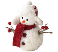 GLFLOW Foam Christmas Tree Ornament With Snowman Plush Figure For Display On Desktop, Shelf, Or Window To Create Festive Environment(Small / 22g)