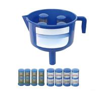 GLFLOW Funnel Oil Water Separator, Diesel Fuel Filter Accessory, Funnel Oil-Water Separator With Four Double-Layer Filter Elements For Fuel Filters, Blue