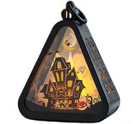 GLFLOW Halloween Decorations Portable Pumpkin Lanterns With LED Flickering Flame Plastic For Autumn Halloween Decorations Outdoor(The Castle)