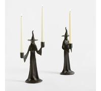 GLFLOW Halloween Witch Statue Resin Figurine Candlestick Gothic Decor Ornament Hecate Altar Centerpiece Black 23Cm Spiritual Home Decoration