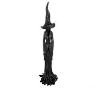 GLFLOW Hand Painted Halloween Witch Statue 50Cm Resin Sorceress Sculpture For Spooky Home Party Decor