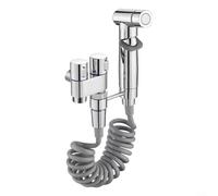 GLFLOW Handheld Bidet Douche Shower Spray For Toilet,Spray Water Handheld Bidet Sprayer Toilet Angle Valve For Personal Hygiene(Silver)