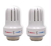 GLFLOW Hive Radiator Valve, Radiator Thermostat Head M30 X 1.5 Alloy And Plastic With Adjustable Temperature Settings And Frost Protection, White(2pcs)