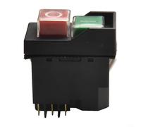 GLFLOW Industrial 6-Terminal Electromagnetic Stop Switch For Lathe Machine Woodworking Drill Grinder 18A 127V