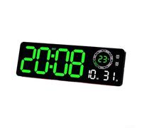 GLFLOW LED Digital Wall Clock With Dual Alarm, Temperature Display & Night Light,For Home Office,4 Colors(Green Light)