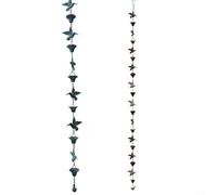 GLFLOW Metal Vintage Rain Chain Rain Chain Decorative Waterfall For Garden Outdoor Eaves Unique Drainage System Rustic Blue Brown Gutter Alternative(Blue)