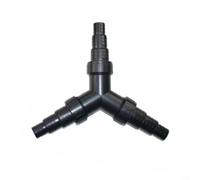 GLFLOW Pond Pump Y Water Distributor Valve Connector Adjustable Hose Splitter for Koi Ponds Fountains Water FeaturesMultiple Outlets Flow Control Black Plastic 20mm 25mm Diameter (01)