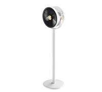 GLFLOW Portable Standing Fan,Pedestal Fans with DC Motor 4000mAh Battery Rechargeable Height Adjustable 28-86.5cm Quiet Operation White(White gray)