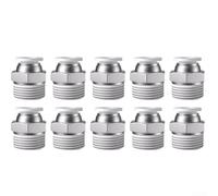 GLFLOW Quick Connect Hose Pneumatic Fittings for PU Nylon Air Tubes, PC12-04 Push-On Connector with 12mm Outer Diameter and 1/2 Inch Thread Size(White PC12-04)