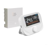 GLFLOW RF Boiler Thermostat Wireless Programmable Wifi Room Controller WiFi Remote Control Large Screen Antifreeze White 118x86x24mm for Home Heating(WiTH3)