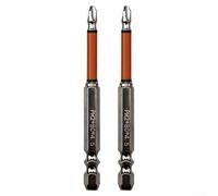 GLFLOW Screwdriver Bit Sets, Alloy Steel Cross Screwdriver Bits PH2, HRC62 Hardness, Magnetic, 1/4" Hex Shank, 65Mm-150mm (2 Pcs)(80mm)