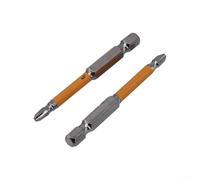 GLFLOW Screwdriver Bit Sets, Alloy Steel Cross Screwdriver Bits PH2, HRC62 Hardness, Magnetic, 1/4" Hex Shank, 65Mm-150mm (2 Pcs)(65mm)