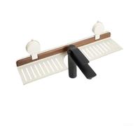 GLFLOW Shower-Caddy, Suction Shower-Caddy, Wooden Faucet Storage Rack with Suction Cup, Walnut Sink Shelf for Bathroom, No Drill Organizer Tray(40cm-white)