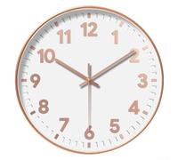 GLFLOW Silent Wall Clock, Non-Ticking Battery Operated Quartz 30cm Clock, Easy to Read Large Numbers, Decorative for Living Room, Kitchen or Office(White)