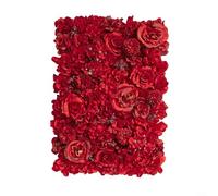 GLFLOW Silk Rose And Hydrangea Artificial Flower Wall Panel 40X60cm For Wedding Venue Decoration Or Photo Backdrop In Pink(burgundy)