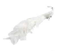 GLFLOW Simulated White Peacock Ornament For Christmas Tree, Feathered Artificial Bird Decor With Glitter Accents And Metal Clip, 40 Cm, For Holiday Home & Wedding Décor