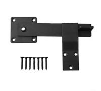 GLFLOW Solid Iron Barn Door Latch, 55 Inch Black Steel Flip Lock With Mounting Screws,For Farm Garden Shed Gate Fence