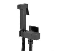 GLFLOW Square Bidet Sprayer Set, High Pressure Handheld Toilet Spray With 1.5m Hose, Chrome Zinc Alloy For Hygienic Cleaning(black)