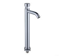 GLFLOW Stainless Steel Touch Press Basin Faucet With Time Delay Function, Chrome Finish Deck Mount Tap For Bathroom Or Kitchen Sink(D)