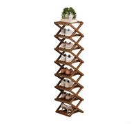 GLFLOW Tool Free Foldable Shoe Rack With Interlocking Design For Entryway Dorm And Closet Space Saving Wooden Storage Organizer For Home(8 Layers brown)