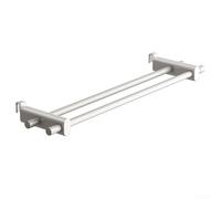 GLFLOW Towel Rail Radiator Clothes Dryer With Double Rod Design, Aluminum Alloy, Compatible With Various Radiators, White 62Cm(1)