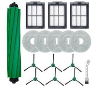 GLFLOW Vacuum Accessories For Roomba Plus 405 for COMBO 505, Includes Rubber Main Brush, 6 Side Brushes, 3 Filters, 5 Mop Cloths And Cleaning Tool