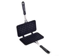 GLFLOW Waffle Iron Pan Non-Stick Metal Baking Tray for Gas Stove Induction Cooktop Breakfast Griddle(Two-headed Waffle)