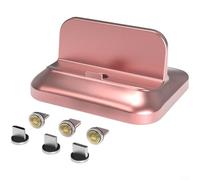 GLFLOW Wireless Charging Dock With For QC3.0 15W Fast Charging Magnetic Mount For IPhone USB-C USB Portable Stand Silver(Rose Gold)