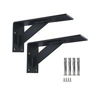 GLFNB 2PCS Steel Heavy Duty Industrial Shelf Brackets,Max Load 1000 lb,5mm Thick Black L Shelf Bracket,Wall Shelf Brackets,DIY Rustic Shelving Brackets for Modern Rustic Decor (20cm/7.8in)