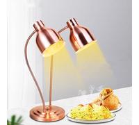 GLFNB Electric Infrared Food Heat Lamp Food Warmer Lamp, Dual Head Food Heated Preservation Lamp, Commercial Food Warming Light Portable Catering Heating Lamp,Rose