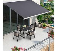 GLFNB Patio Awning Canopy, Outdoor Manual Retractable Sunshade, Wall-Mounted Window Door Shelter Pergola, Waterproof & UV Resistant & Heat Resistant, for Commercial/Home,3x2m