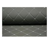 GLFYHG DIY Quilted Leather Diamond Stitch Padded Cushion Linen Wadding Faux Leather Interior Vehicle Upholstery Fabric Gray (Color : Gray square, Size : 1.43×1m)
