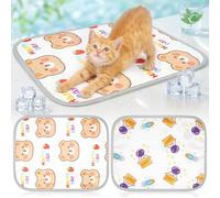 GLGHMH 2 Pack Pet Cooling Mat 50x40cm Summer Cool Pad for Small Animals, Breathable Ice Silk Sleeping Mat Washable Pet Cooling Pad for Rabbits, Guinea Pigs, Hamsters, Puppies