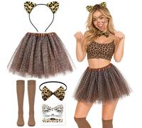 GLGHMH Leopard Costume Set for Women, Halloween Cosplay Dress Up | Unique leopard design creates a distinctive costume style for parties, cosplay and themed events