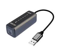 GLHONG USB to TosLink SPDIF Adapter Cable, USB 2.0 Male to TosLink PCM Female Digital Optical Audio Adaptor Cord for Laptop Computer PC PS5/PS4,Echo Wall, Amplifier, DAC (NOT for TV) (USB A)