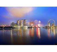 GLHUIOZ 1000 Piece Jigsaw Puzzle Adults -Puzzles 1000 Pieces wooden Puzzles- Relax Puzzles Games-Brain Teaser Puzzle Singapore Coast Marina 75x50cm