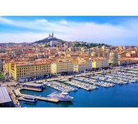 GLHUIOZ 1000 Piece Jigsaw Puzzle Adults -Puzzles 1000 Pieces wooden Puzzles- Relax Puzzles Games-Brain Teaser Puzzle Marseille France Marinas Motorboat 75x50cm