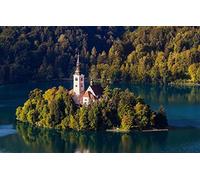 GLHUIOZ 1000 Piece Jigsaw Puzzle Church,Slovenia,Lake Bled,75x50cm