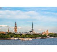 GLHUIOZ 1000 Piece Jigsaw Puzzle | Sustainable Puzzle for Adults | Premium 100% Recycled Board | Great Gift for Adults | Latvia Rivers Riga Waterfront 75x50cm
