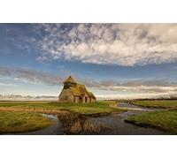 GLHUIOZ 1000 Pieces Jigsaw Puzzles for Adults,Family Puzzle Game Stress Reliever Difficult Challenge for Adults Kids England,Church,Romney Marsh,75x50cm