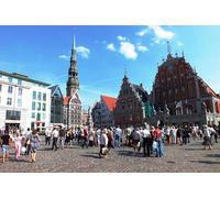 GLHUIOZ 1000pc Premium Jigsaw Puzzle - Every Piece is Unique - Challenging Adult Family Fun Game Latvia RigaStreet 75x50cm
