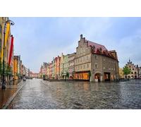 GLHUIOZ 1000pc Premium Jigsaw Puzzle - Every Piece is Unique - Challenging Adult Family Fun Game Munich Germany Rain 75x50cm