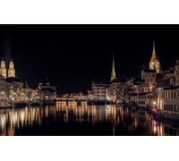 GLHUIOZ 1000pc Premium Jigsaw Puzzle - Every Piece is Unique - Challenging Adult Family Fun Game Switzerland Zurich Rivers Bridges 75x50cm