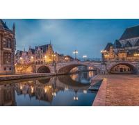 GLHUIOZ 1500 Piece Challenge Jigsaw Puzzle for Adults and Kids Ghent Belgium Bridges 87x57cm