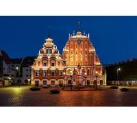 GLHUIOZ 1500 Piece Jigsaw Puzzle Educational Puzzle Family Game Gift for Adults and Kids Latvia Monuments Riga Town 87x57cm
