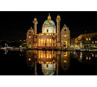 GLHUIOZ 1500 Piece Jigsaw Puzzle | Sustainable Puzzle for Adults | Premium 100% Recycled Board | Great Gift for Adults | Austria Vienna Temples Karlskirche 87x57cm