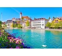 GLHUIOZ 1500 Piece Jigsaw Puzzles, Educational Puzzle Toys for Toddlers Boys Girls Rivers Switzerland 87x57cm