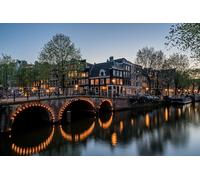 GLHUIOZ 1500 Piece Jigsaw Puzzles for Adults | Landscape Jigsaw Puzzles for Adults 1500 Bridges Rivers Amsterdam Netherlands 87x57cm