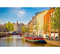 GLHUIOZ 1500 Piece Jigsaw Puzzles For Adults | Recycled Puzzleboard | Jigsaw Puzzles For Adult Netherlands Amsterdam Riverboat 87x57cm