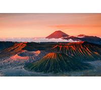 GLHUIOZ 1500 piece jigsaw puzzles for adults Volcano,Indonesia,Java,87x57cm